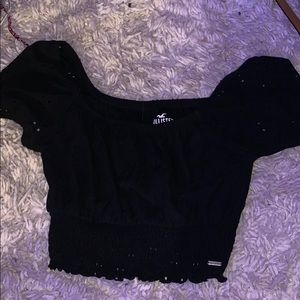 black holister crop top